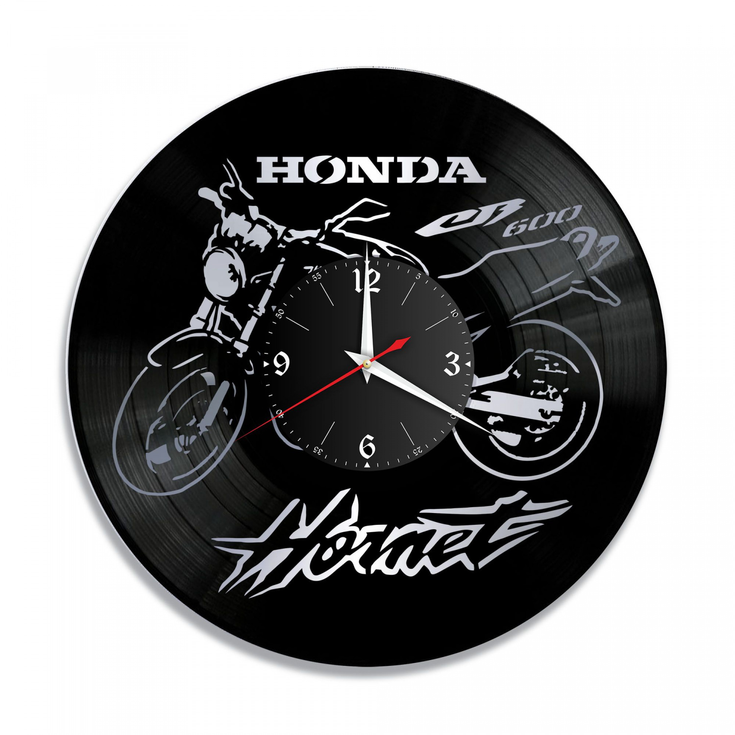 Часы настенные "Мото (Honda CB 600 F Hornet), серебро" из винила, №16 VC-10444-2