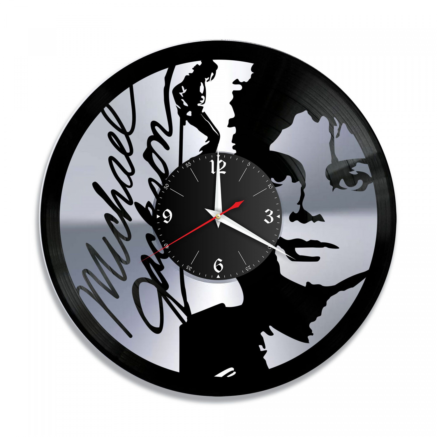 Часы настенные "Майкл Джексон, серебро" из винила, №5 VC-10238-2
