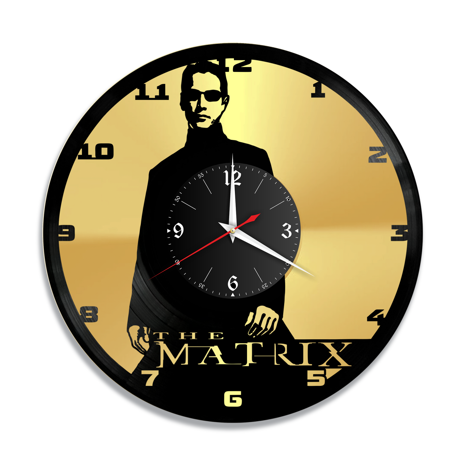 Часы настенные "Матрица, золото" из винила, №3 VC-12136-1