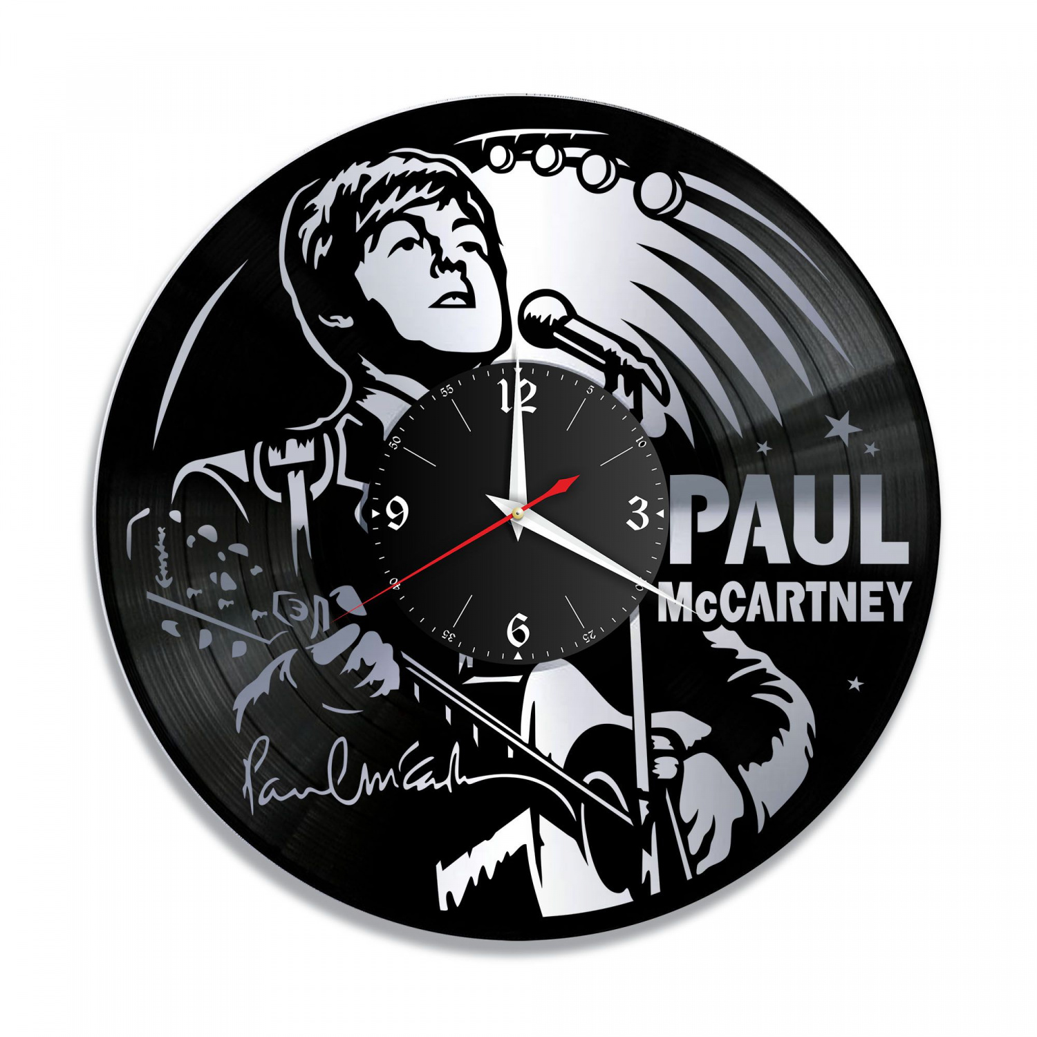 Часы настенные "Пол Маккартни, серебро" из винила, №1 VC-10192-2