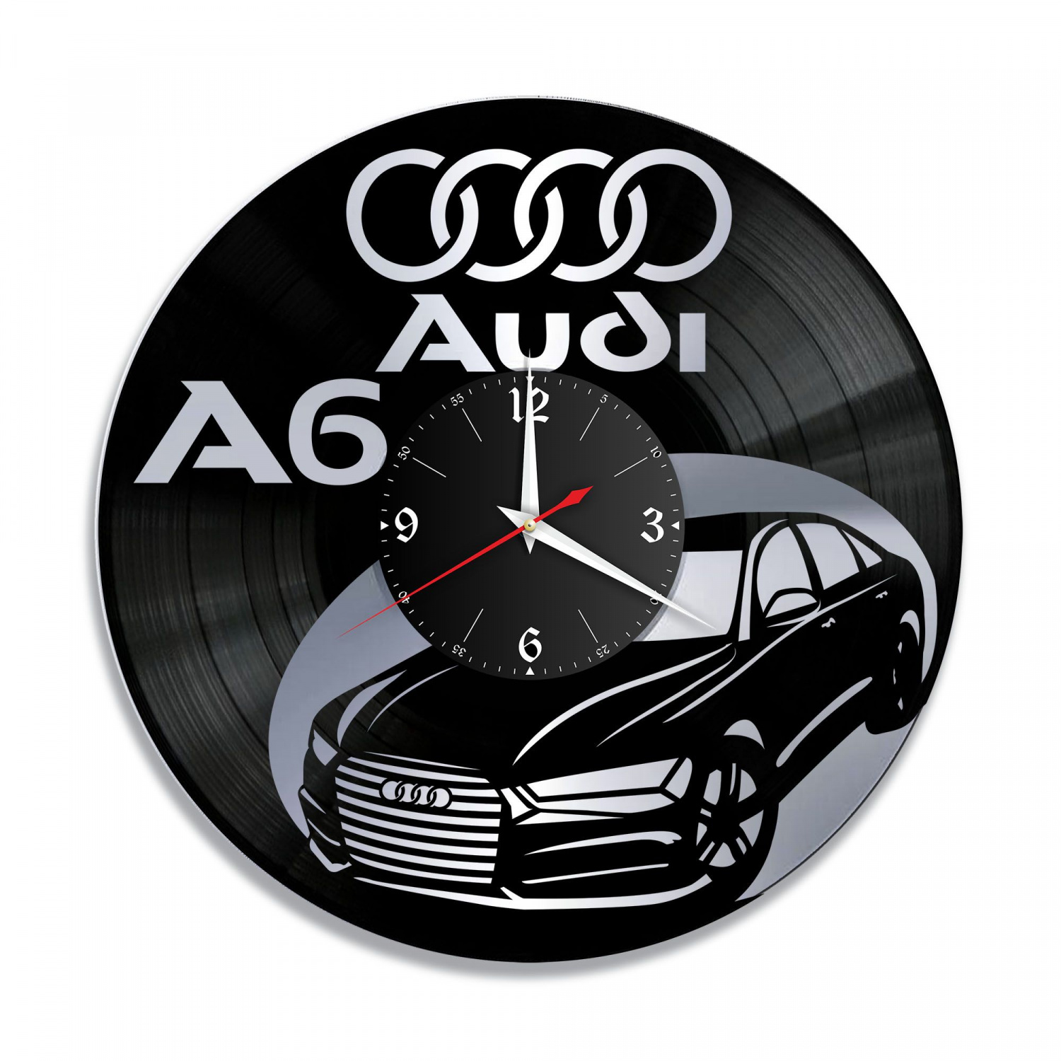 Часы настенные "Audi A6, серебро" из винила, №3 VC-10802-2