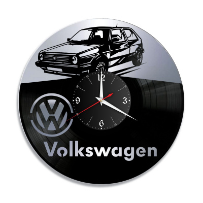 Часы настенные "Volkswagen, серебро" из винила, №3
