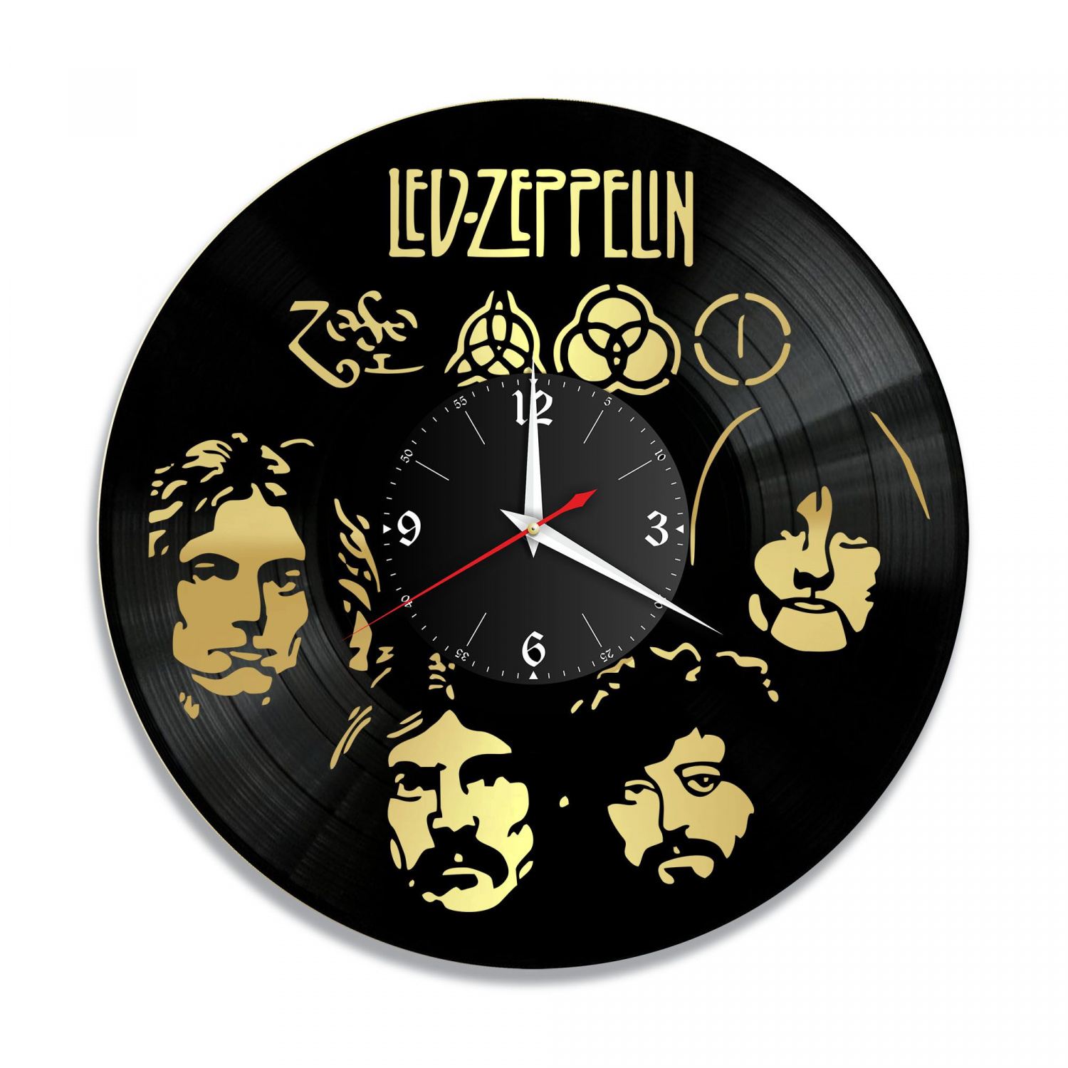 Часы настенные "группа Led Zeppelin, золото" из винила, №1 VC-10106-1