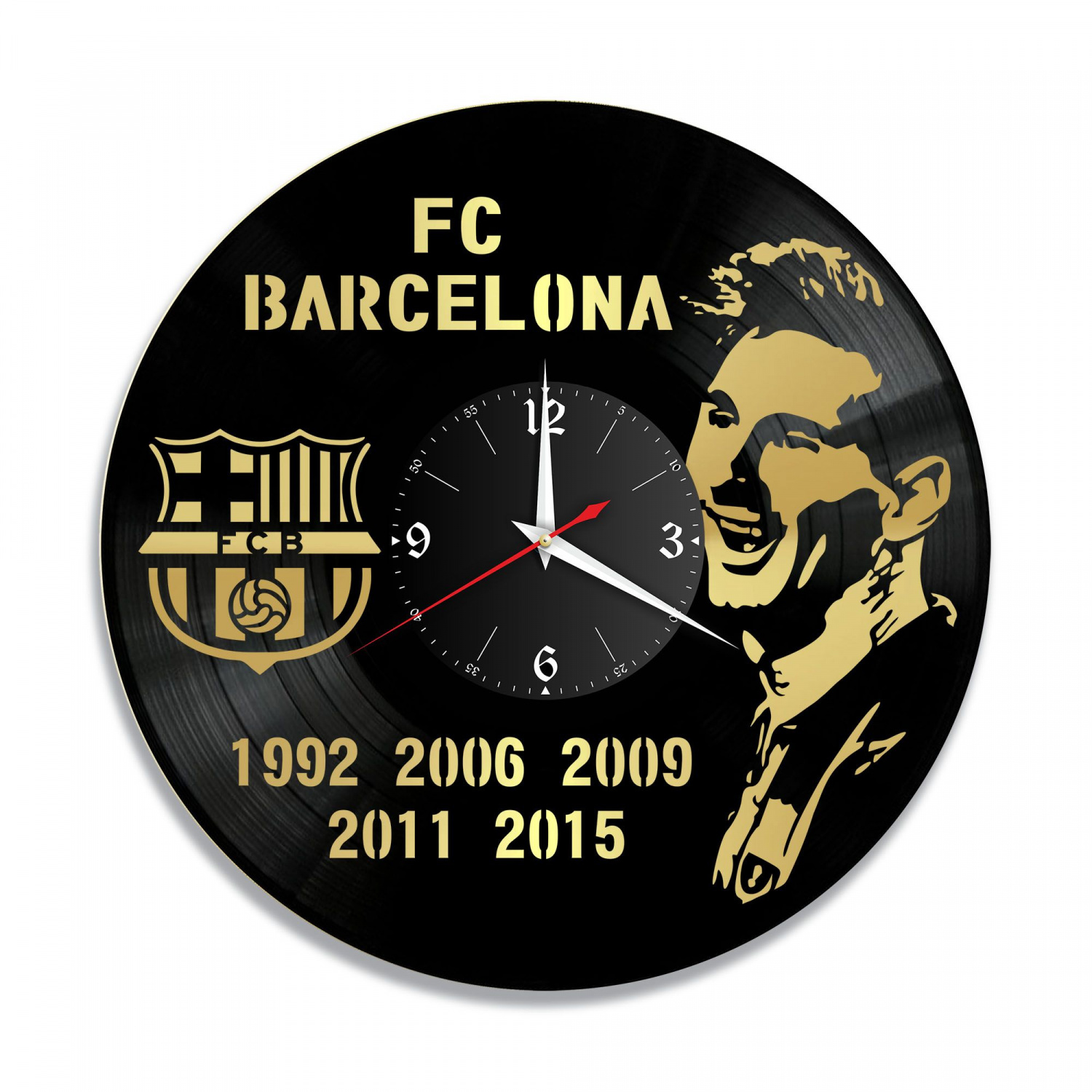 Часы настенные "Барселона, золото" из винила, №1 VC-10536-1