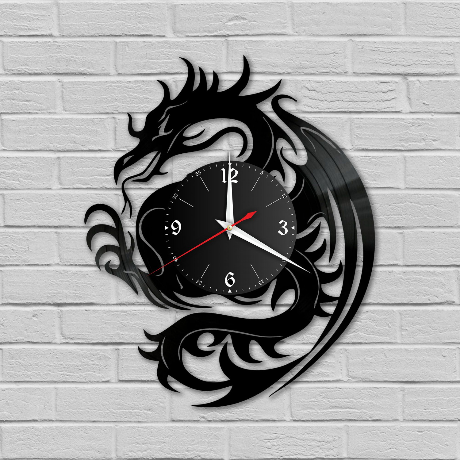 Часы настенные "Дракон" из винила, №2 VC-10785