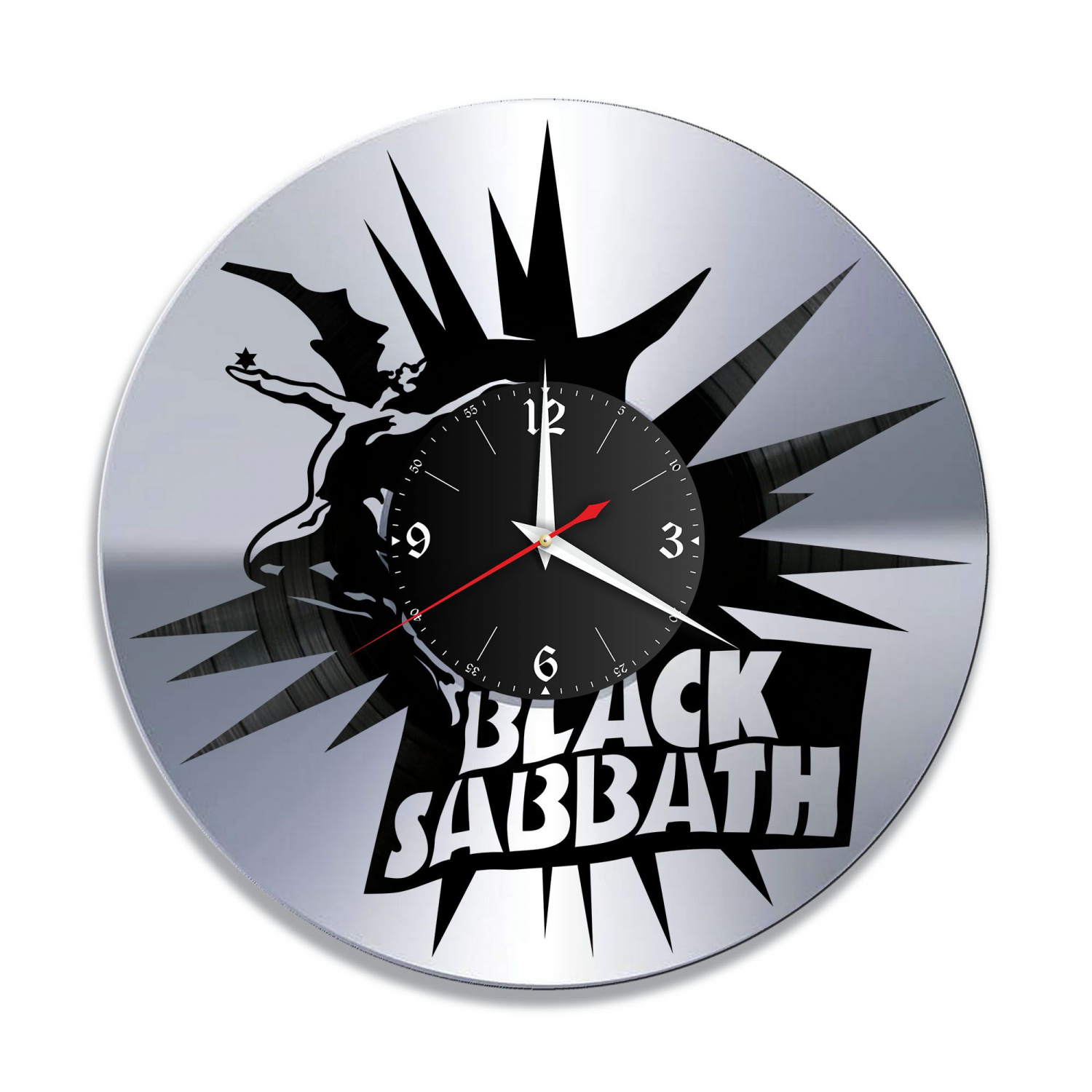 Часы настенные "группа Black Sabbath, серебро" из винила, №1 VC-10082-2