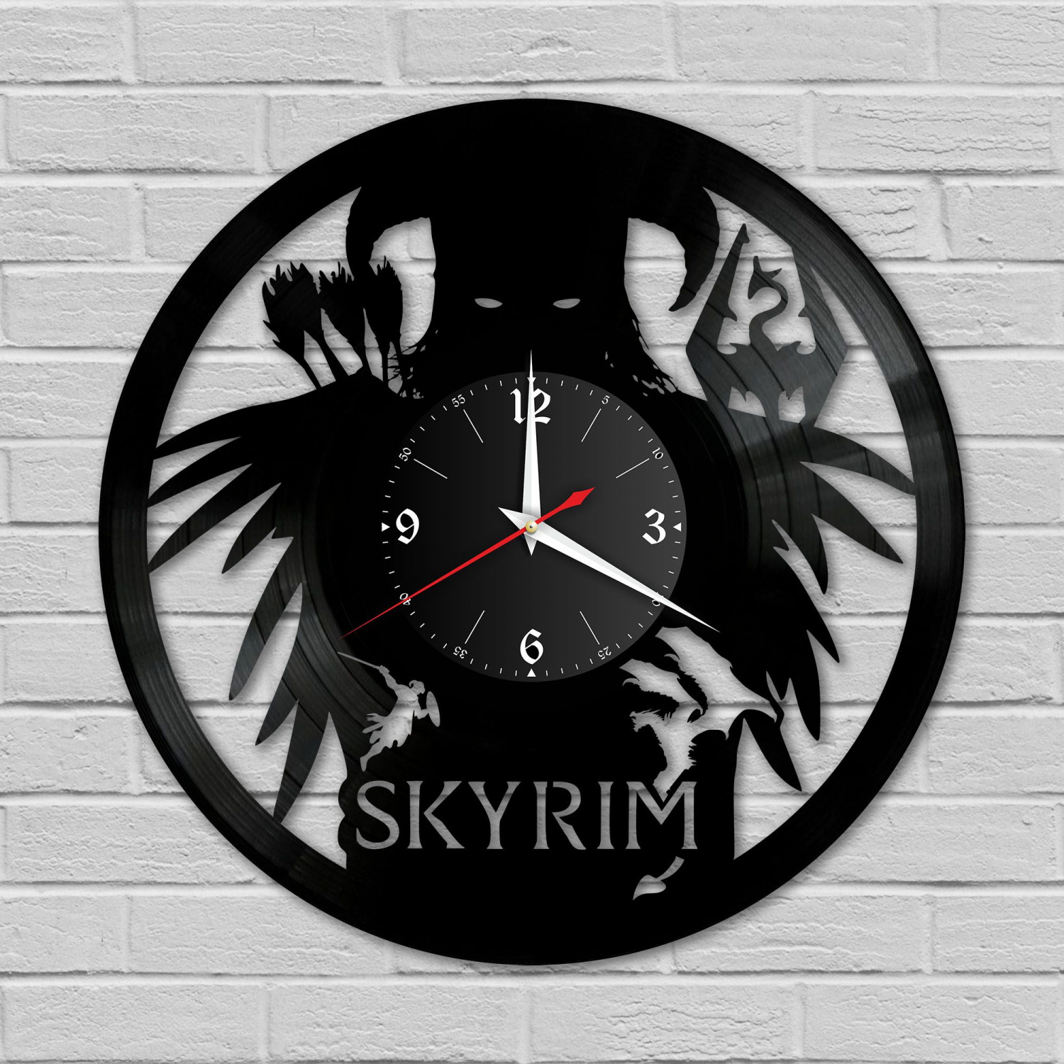 Часы настенные "Skyrim" из винила, №1 VC-10561