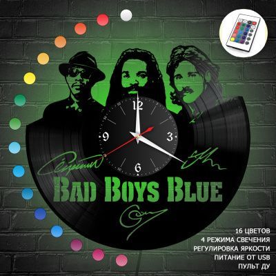 Часы с подсветкой "группа Bad Boys Blue" из винила, №1