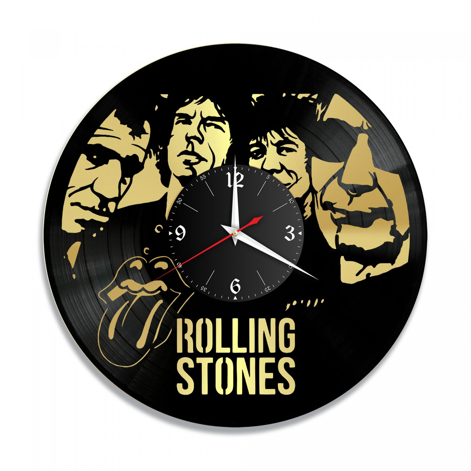 Часы настенные "группа Rolling Stones, золото" из винила, №4 VC-10157-1