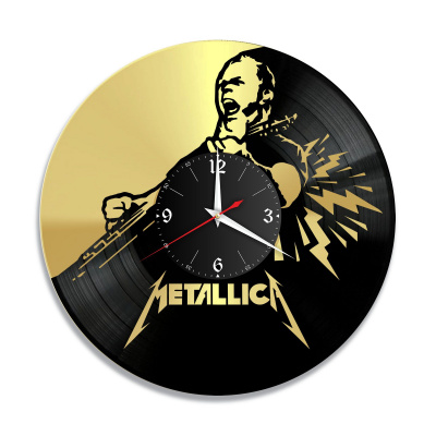 Часы настенные "группа Metallica, золото" из винила, №5