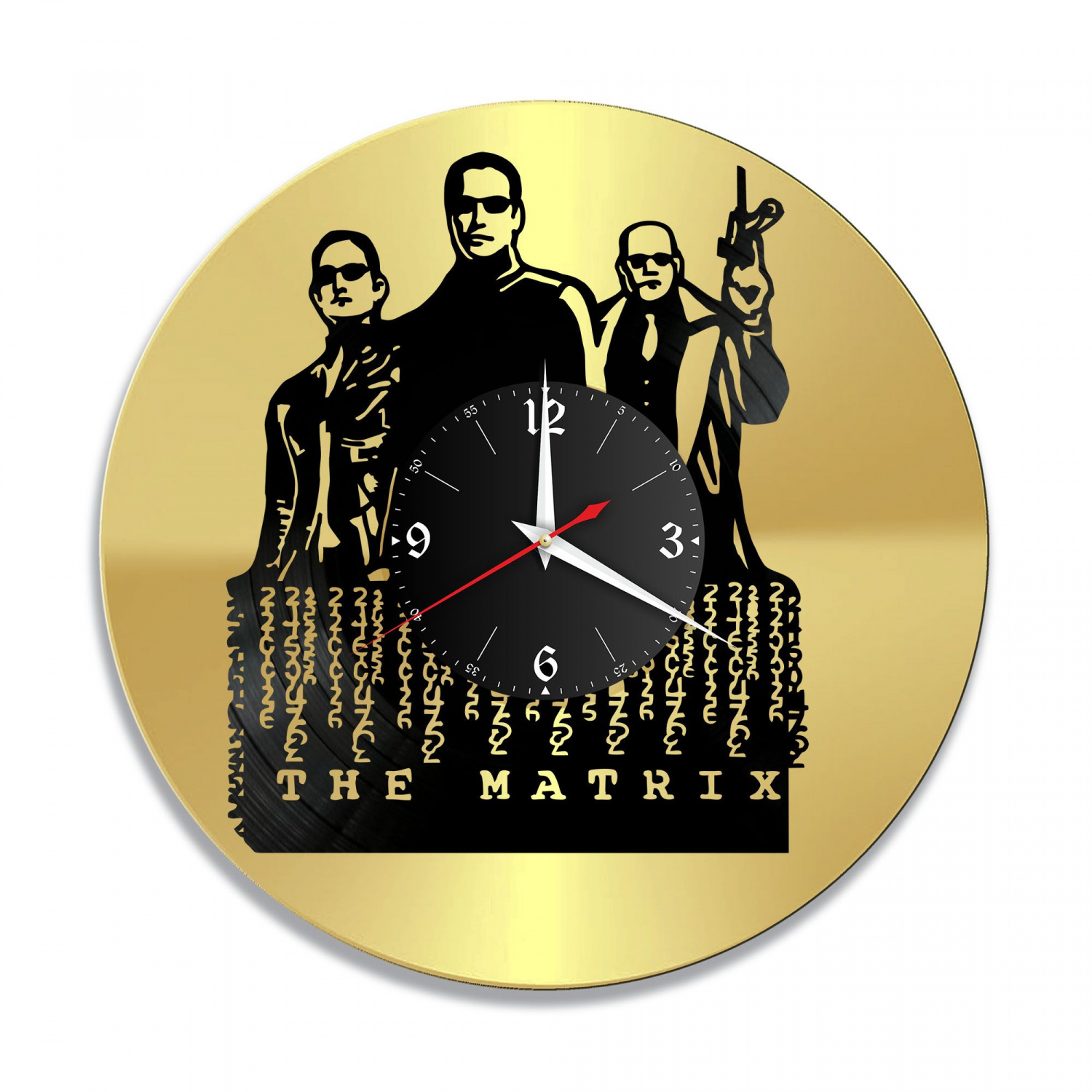 Часы настенные "Матрица, золото" из винила, №1 VC-10368-1