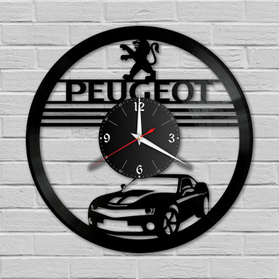 Часы настенные "Peugeot" из винила, №1