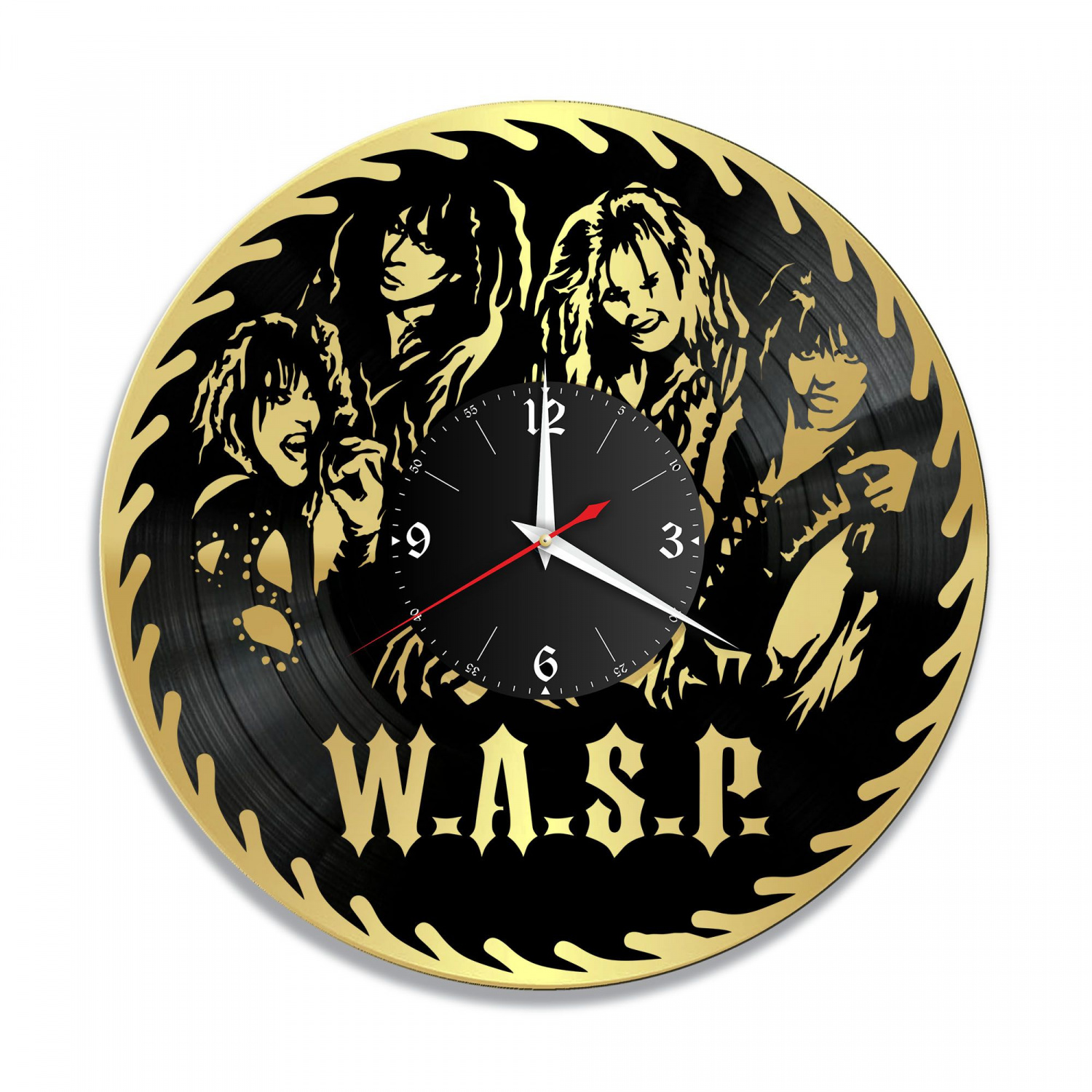 Часы настенные "группа WASP, золото" из винила, №1 VC-10176-1