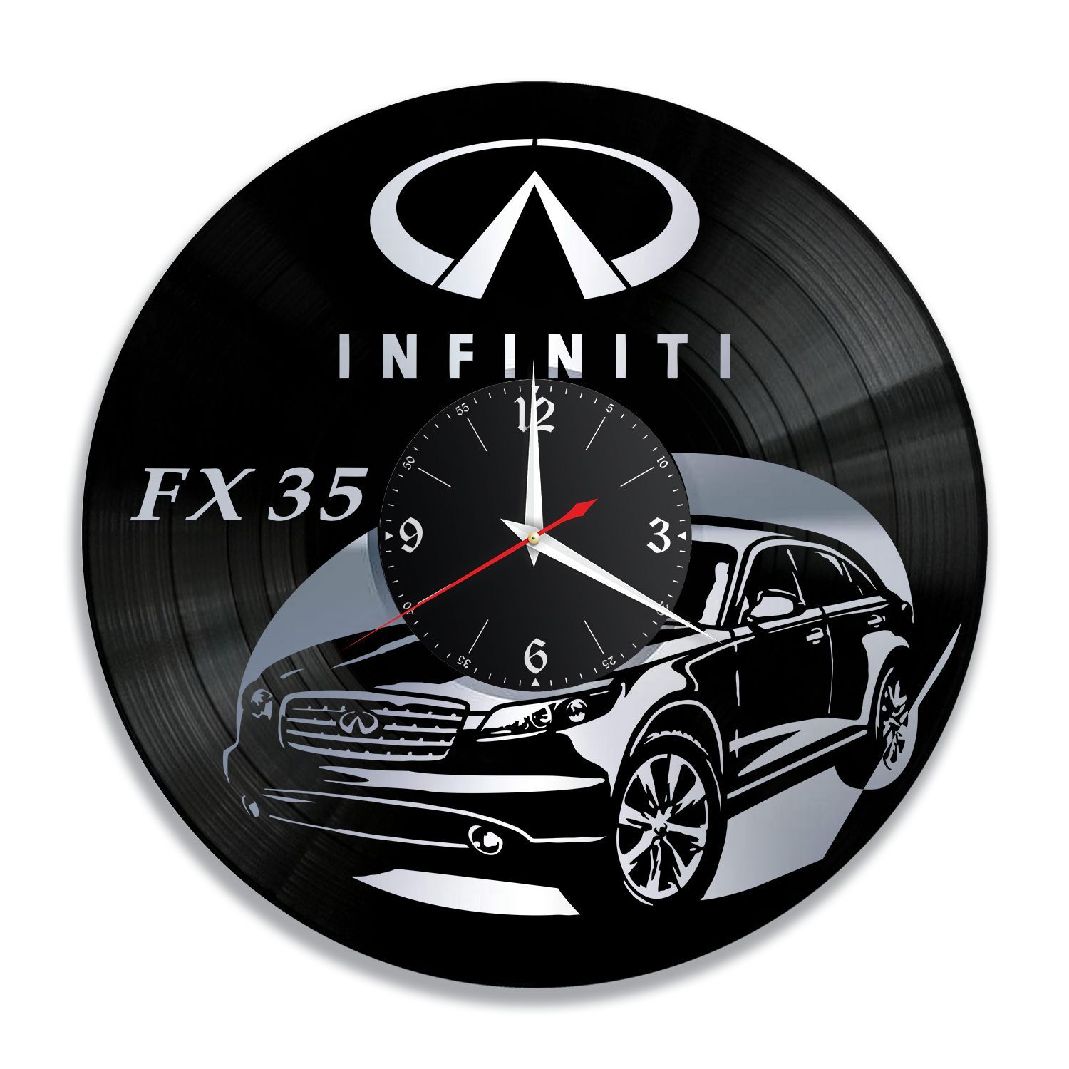 Часы настенные "Инфинити (Infiniti FX 35), серебро" из винила, №1 VC-12223-2