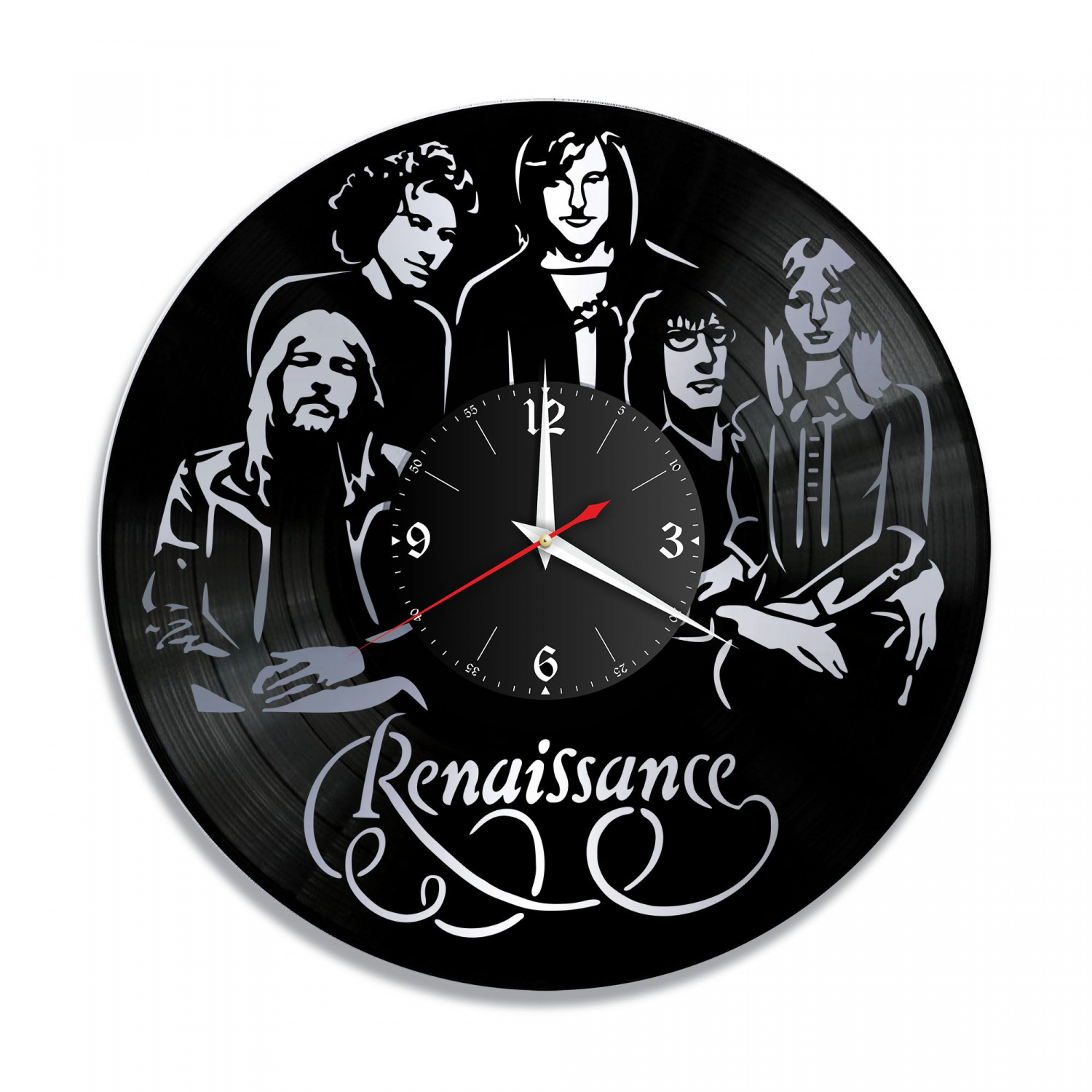 Часы настенные "группа Renaissance, серебро" из винила, №1 VC-10152-2