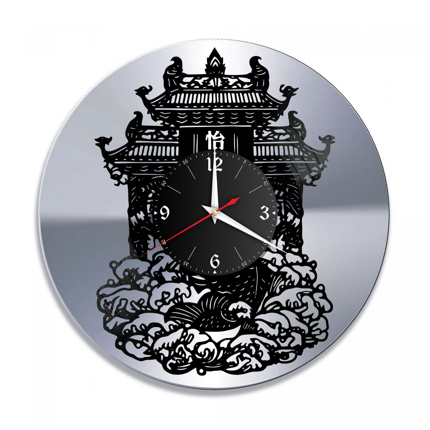 Часы настенные "Китай, серебро" из винила, №1 VC-10475-2