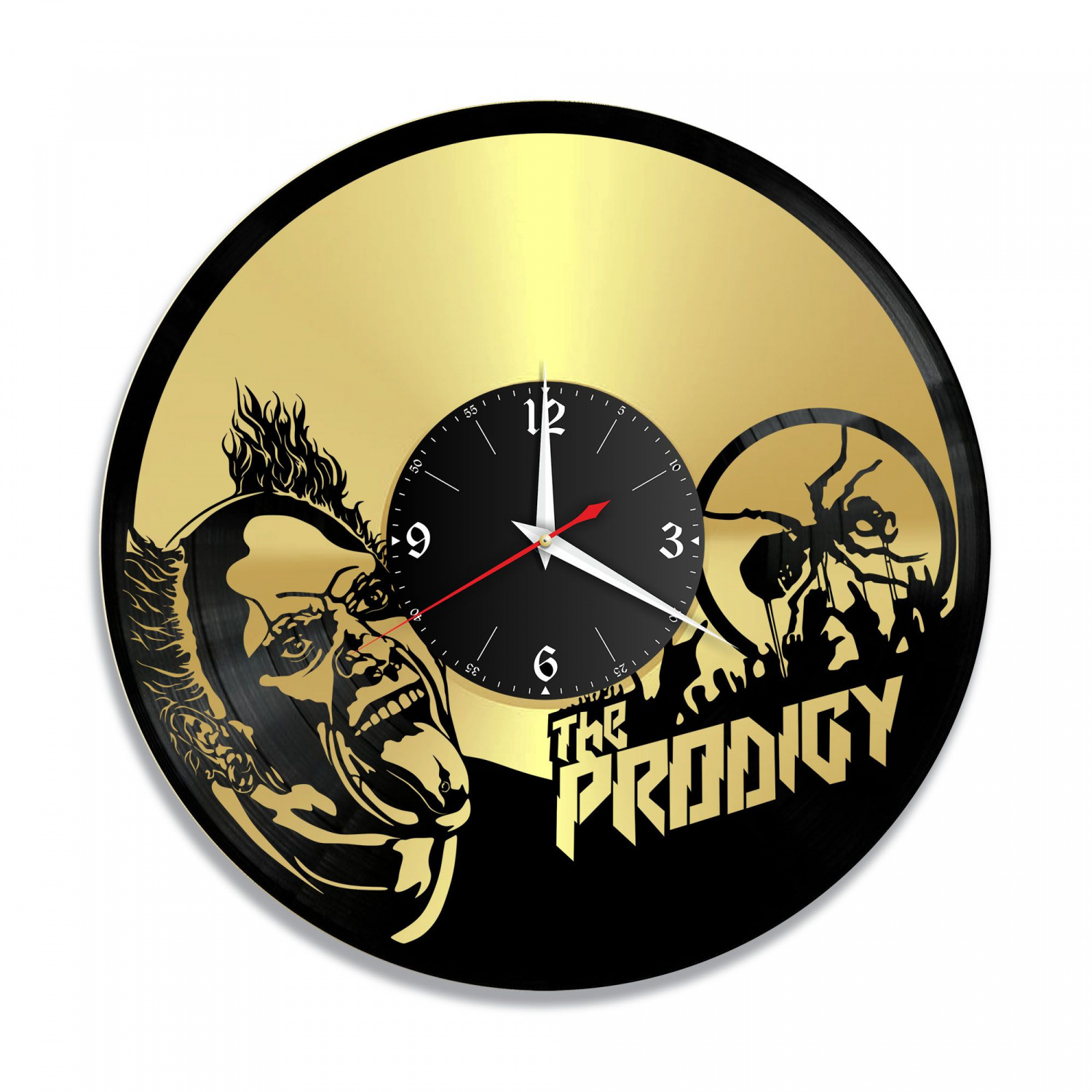 Часы настенные "группа The Prodigy, золото" из винила, №2 VC-10228-1