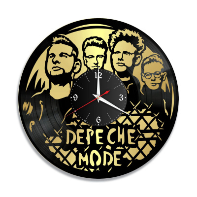 Часы настенные "группа Depeche Mode, золото" из винила, №5