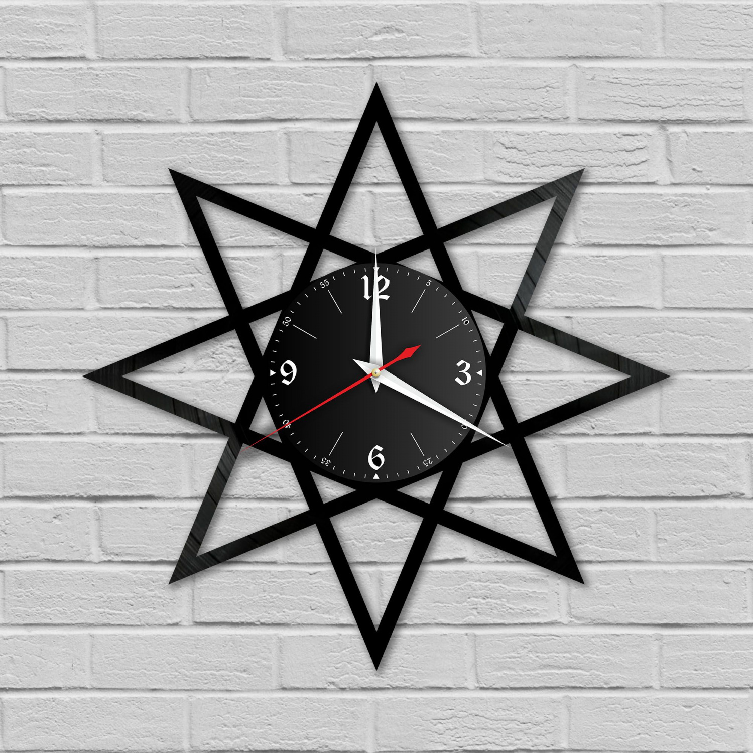Часы настенные "Звезда" из винила, №1 VC-12028