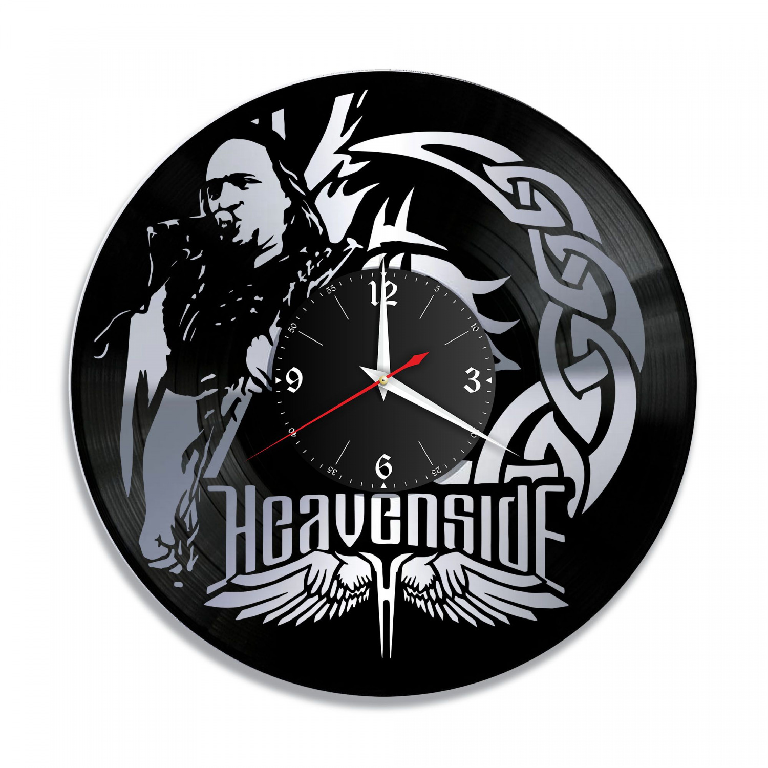 Часы настенные "группа Heavenside, серебро" из винила, №1 VC-10016-2