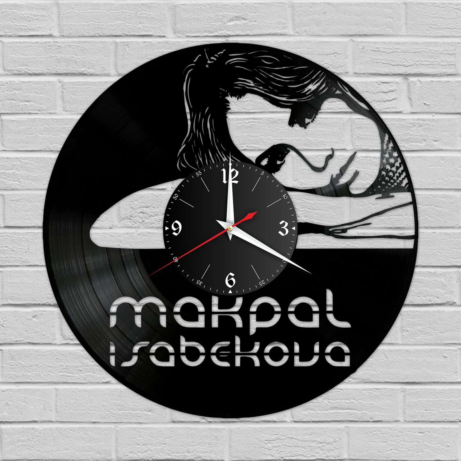 Часы настенные "Макпал Исабекова" из винила, №R1 VC-12133