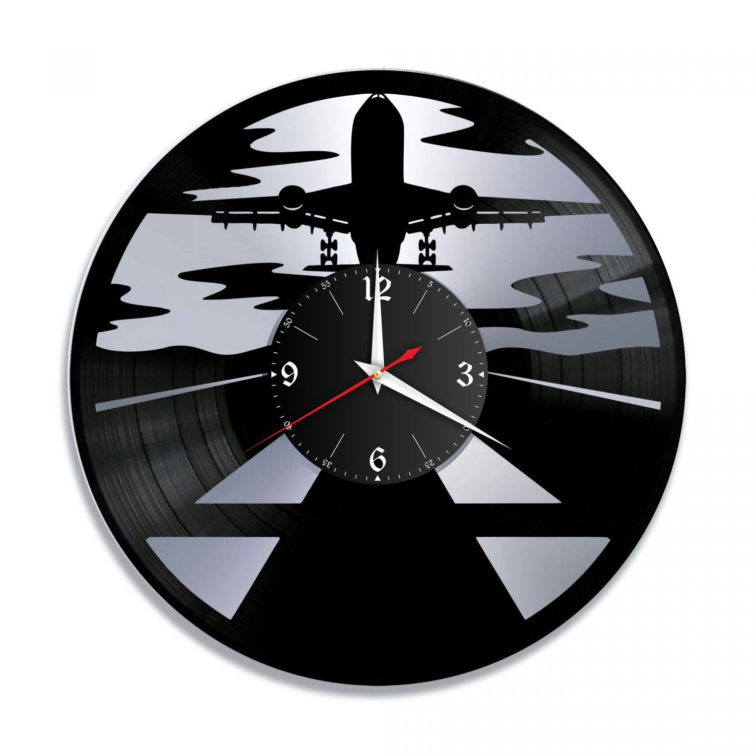 Часы настенные "Аэропорт, серебро" из винила, №1 VC-10506-2