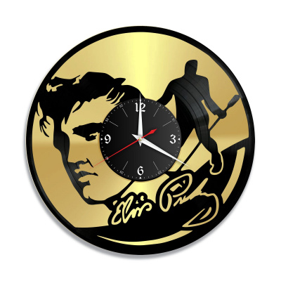 Часы настенные "Элвис Пресли (Elvis Presley), золото" из винила, №3