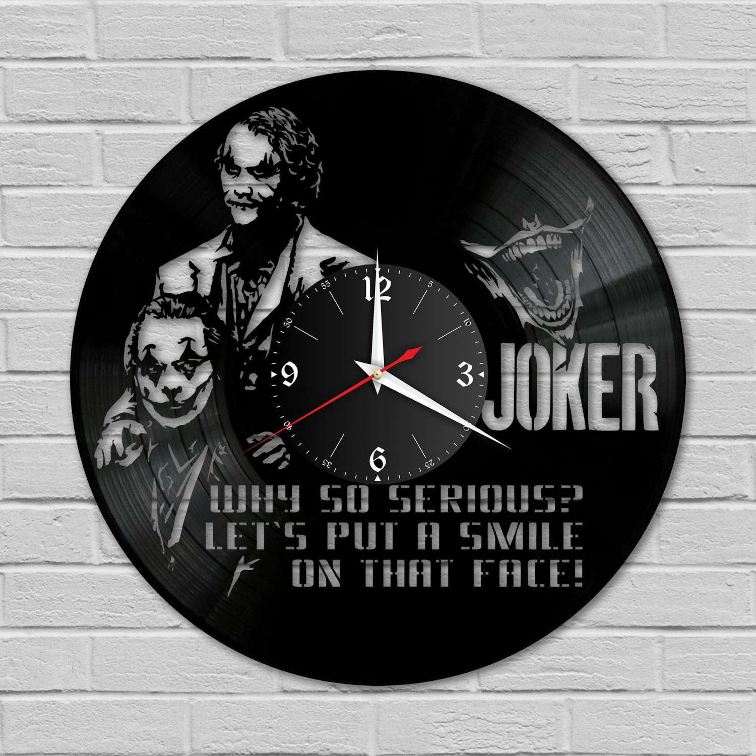 Часы настенные "Джокер" из винила, №3 VC-10862