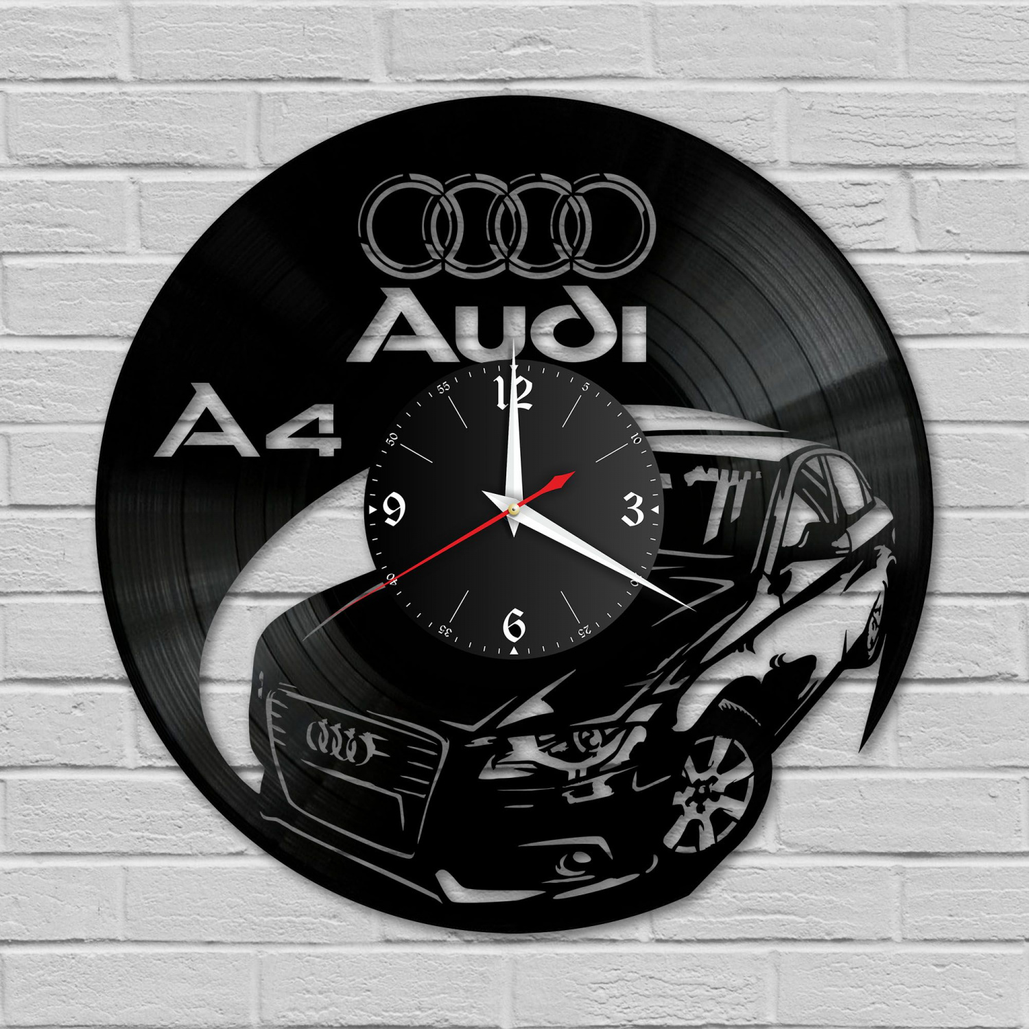 Часы настенные "Audi A4" из винила, №2 VC-10402