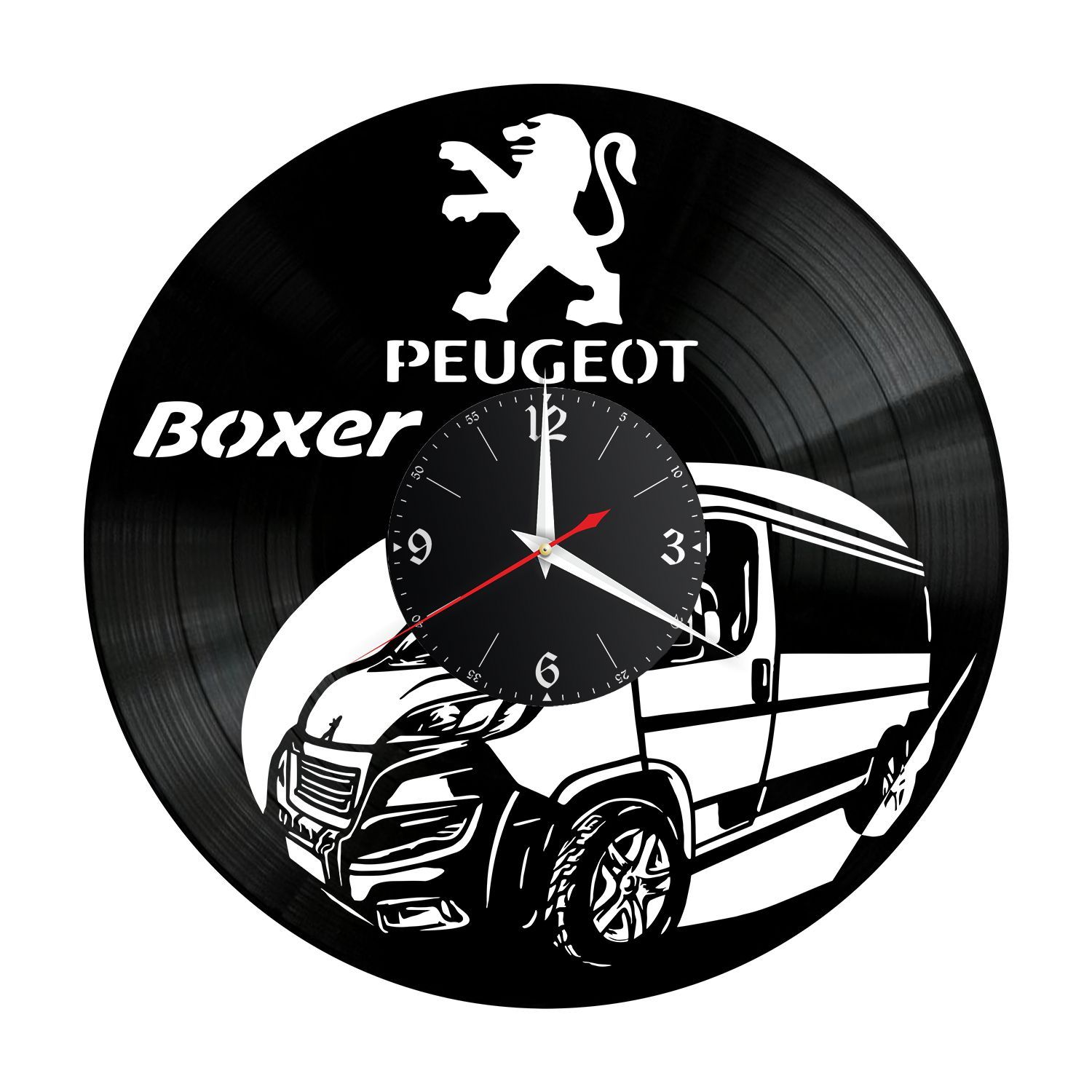 Часы настенные "Пежо Boxer (Peugeot)" из винила, №3 VC-12233