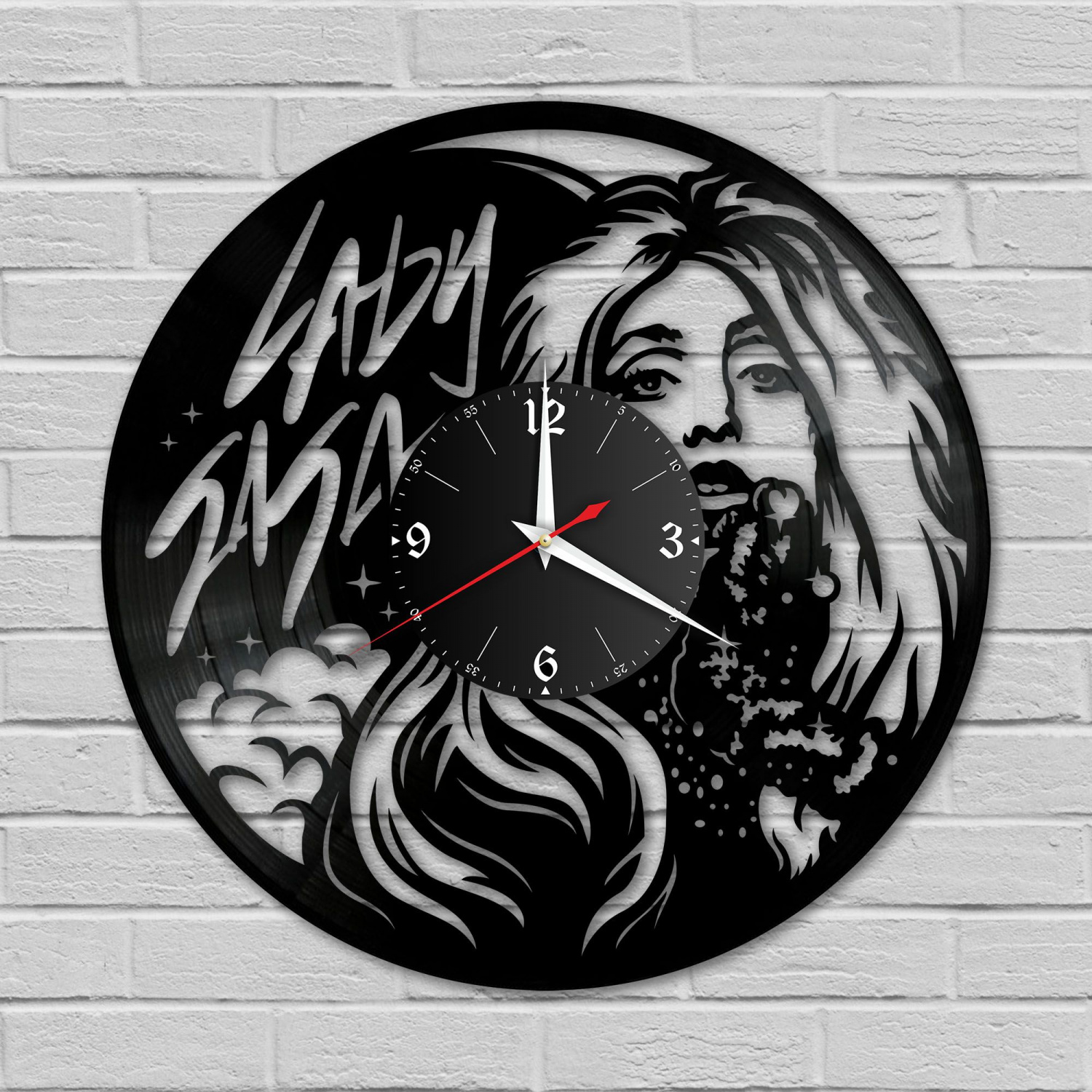 Часы настенные "Леди Гага (Lady Gaga)" из винила, №1 VC-10875