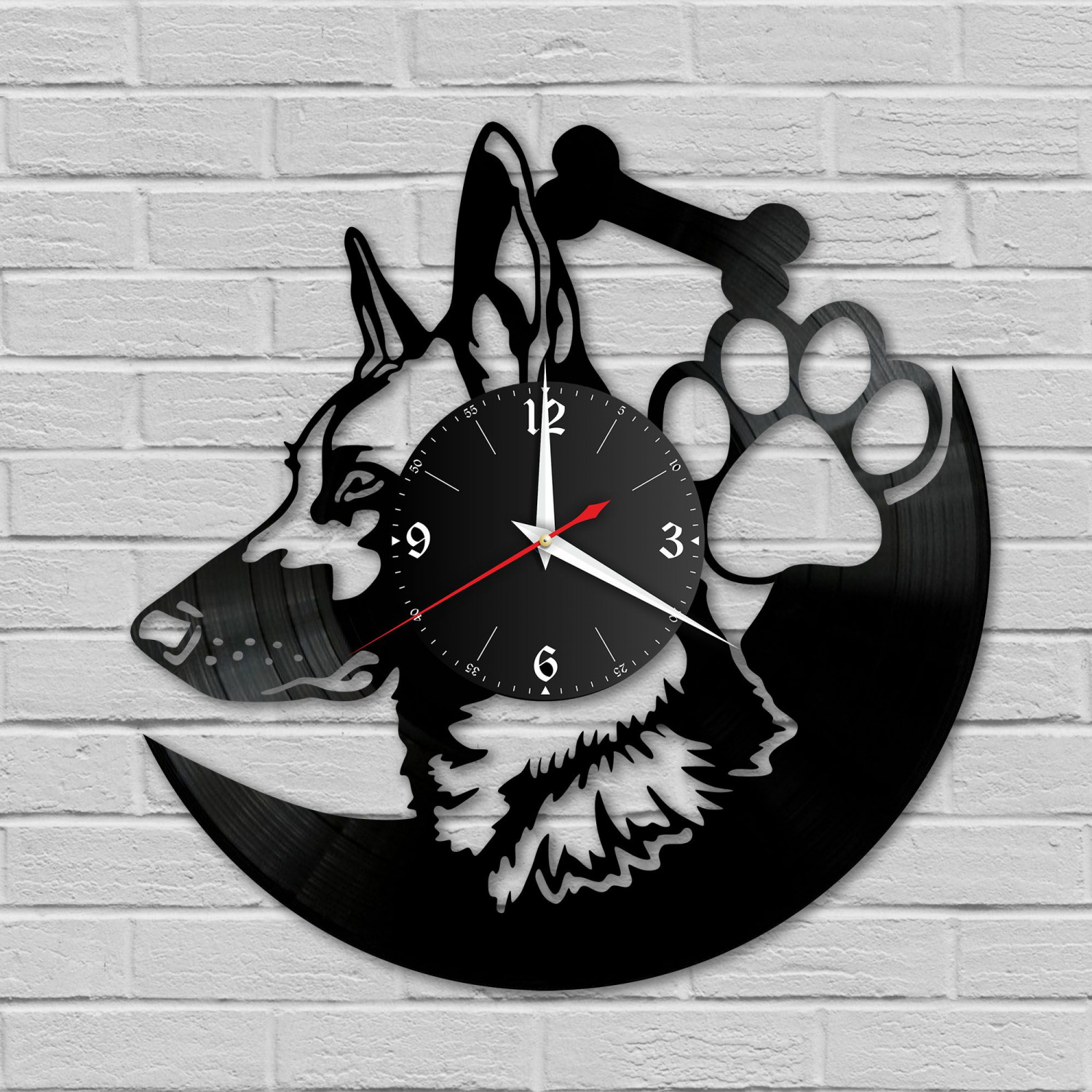Часы настенные "Собака" из винила, №1 VC-10726