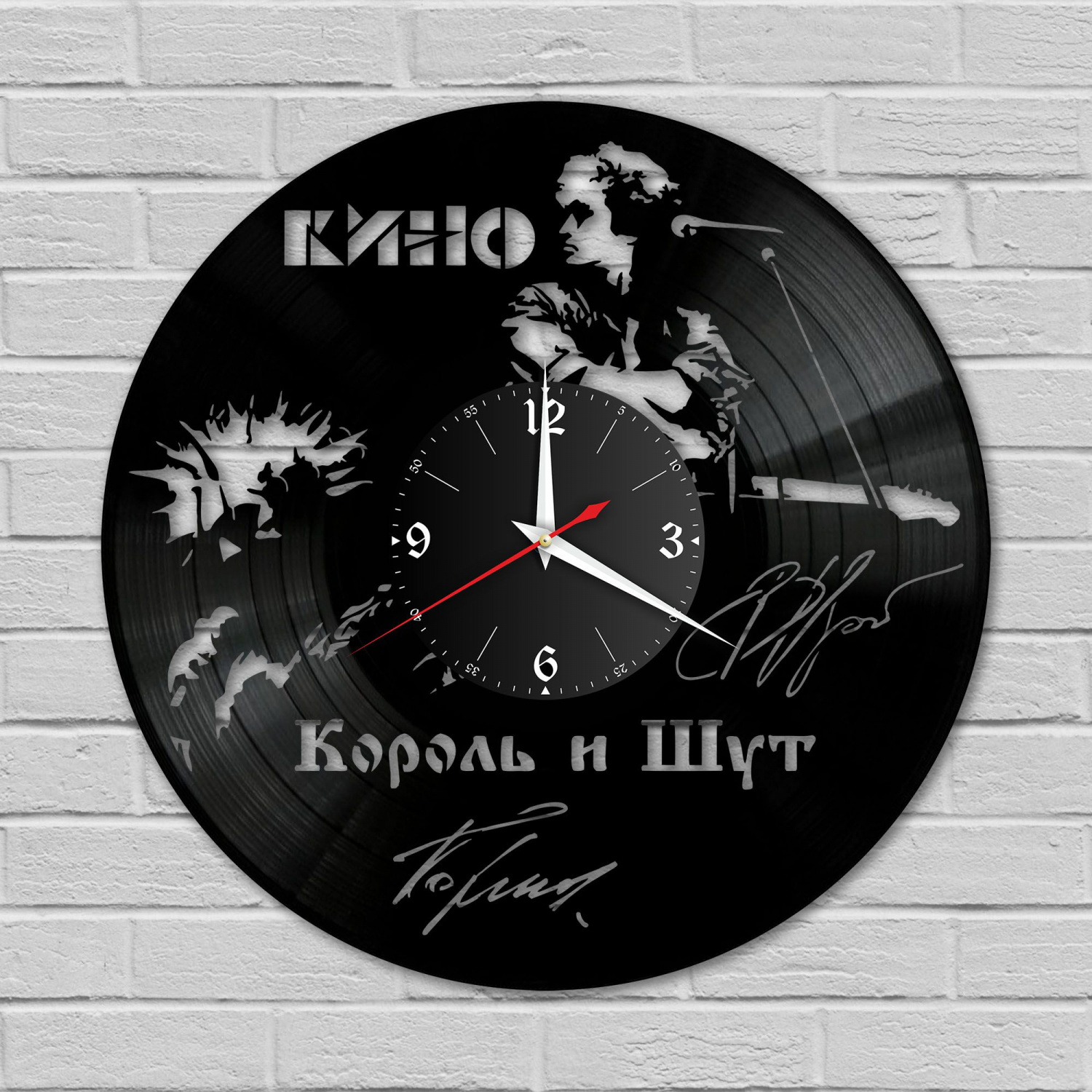 Часы настенные "Кино и КиШ" из винила, №1 VC-10936