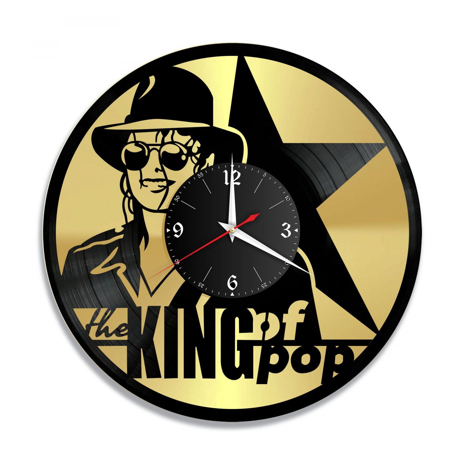 Часы настенные "Майкл Джексон, золото" из винила, №6 VC-10239-1