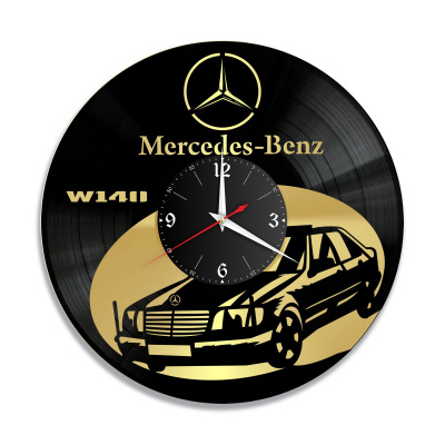 Часы настенные "Mercedes W140, золото" из винила, №6