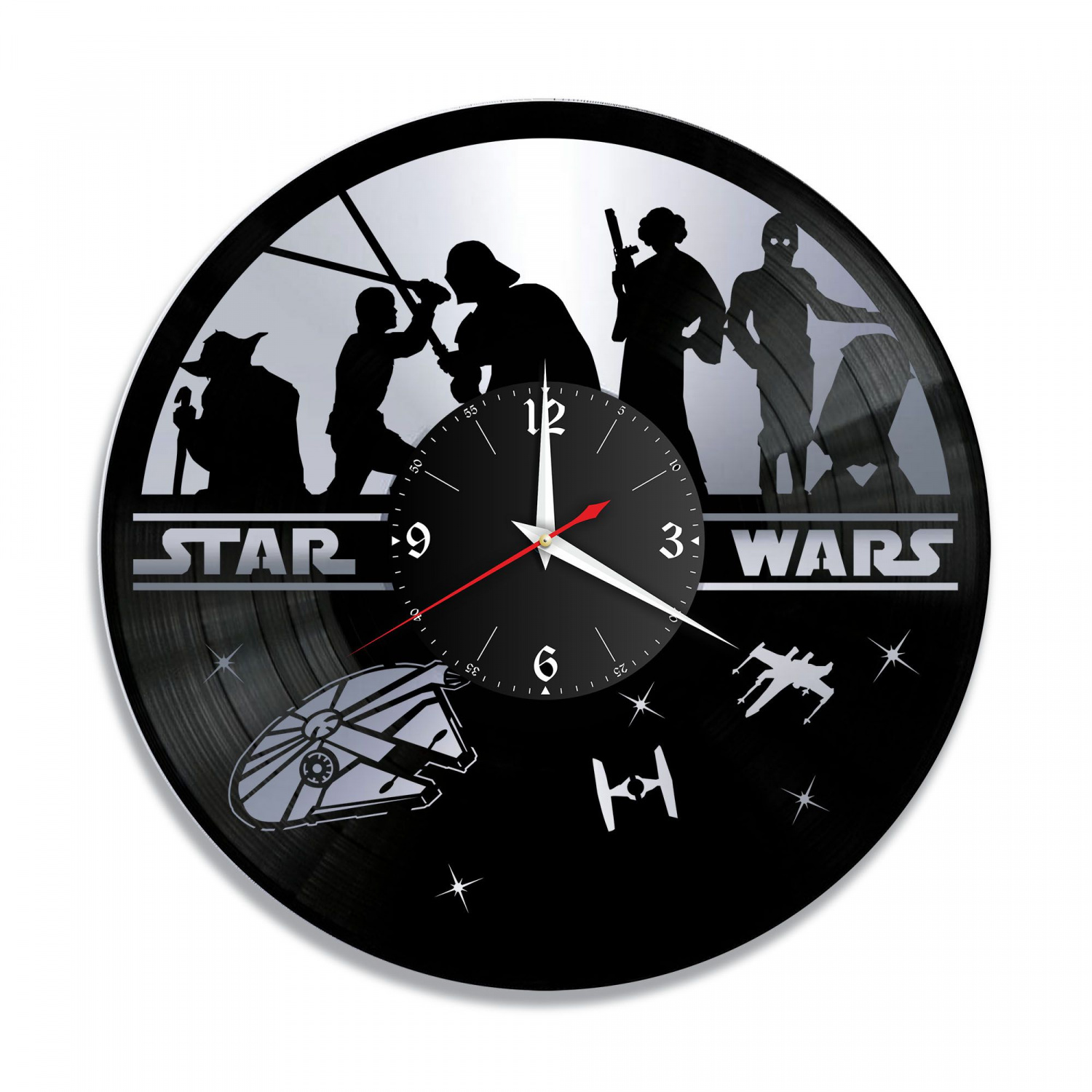 Часы настенные "Звездные Войны (Star Wars), серебро" из винила, №6 VC-10329-2