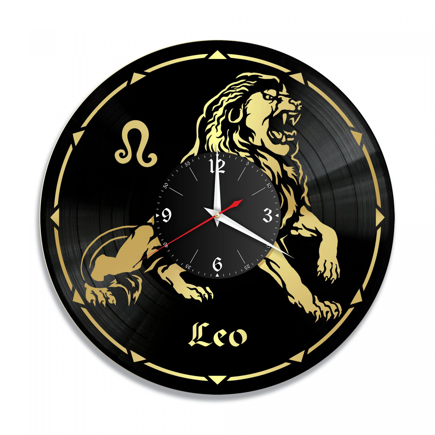 Часы настенные "Знаки Зодиака (Лев), золото" из винила, №5 VC-10393-1