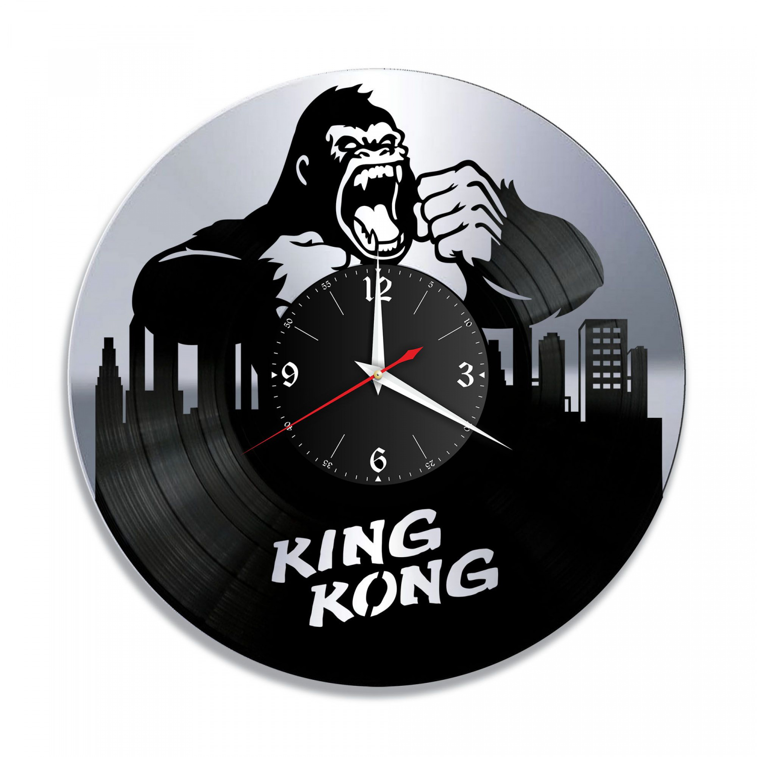 Часы настенные "Кинг-Конг, серебро" из винила, №1 VC-12033-2