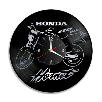 Часы настенные "Мото (Honda CB 600 F Hornet), серебро" из винила, №16