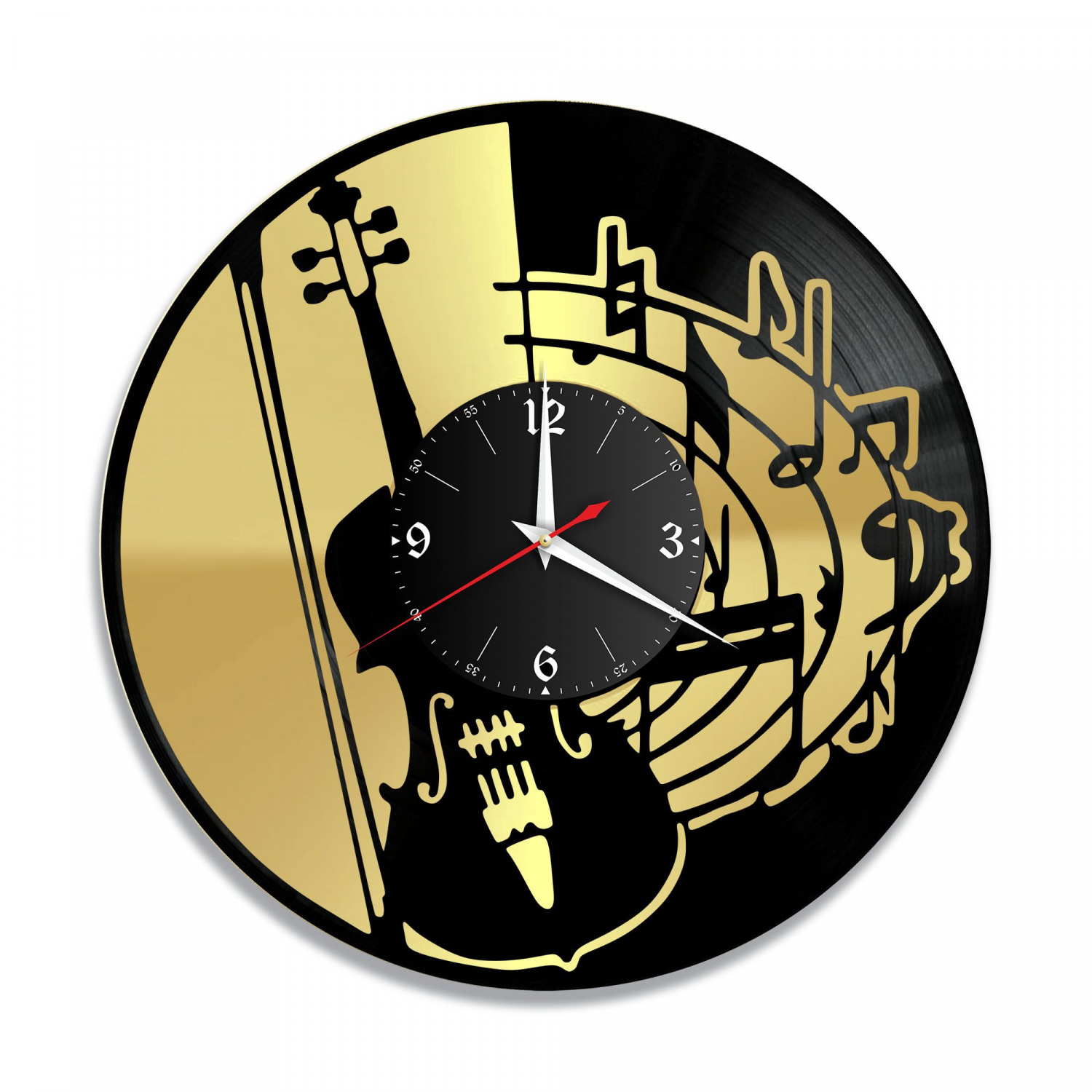 Часы настенные "Музыка, золото" из винила, №4 VC-10300-1