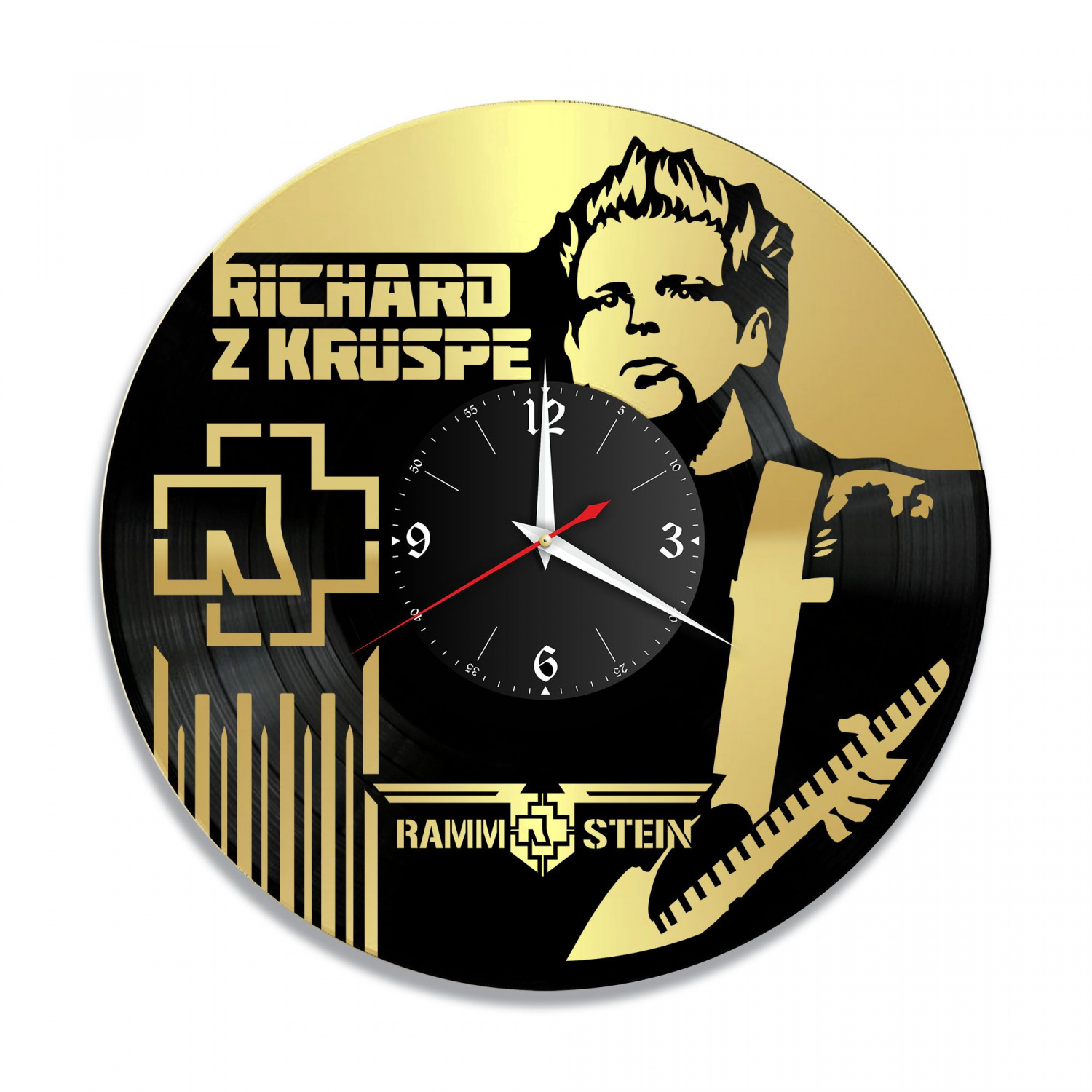 Часы настенные "группа Rammstein, золото" из винила, №3 VC-10147-1
