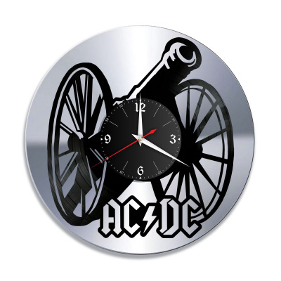 Часы настенные "группа AC DC, серебро" из винила, №2