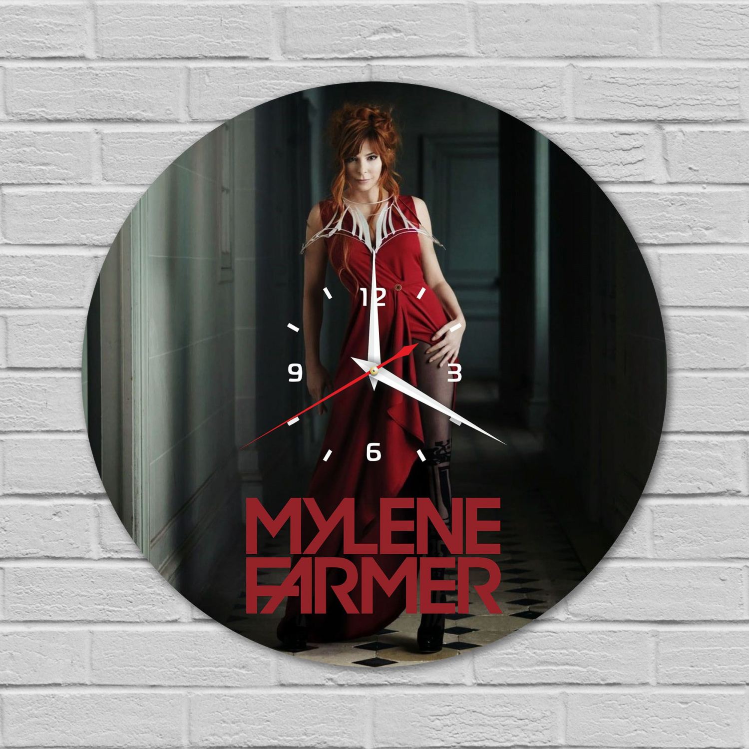 Часы настенные "Mylene Farmer (Милен Фармер)" из винила, №1, с принтом VC-10983