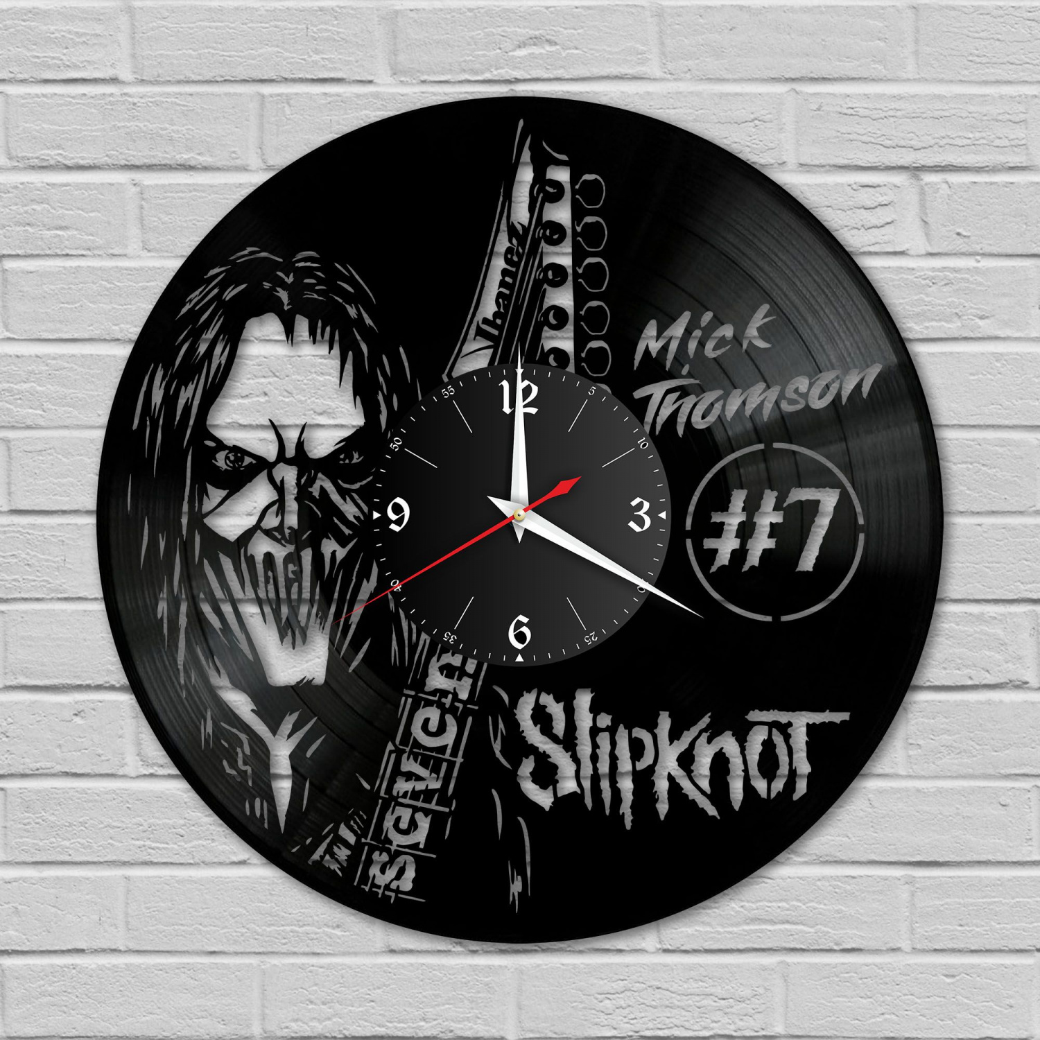 Часы настенные "группа Slipknot (Мик Томсон)" из винила, №7 VC-10832
