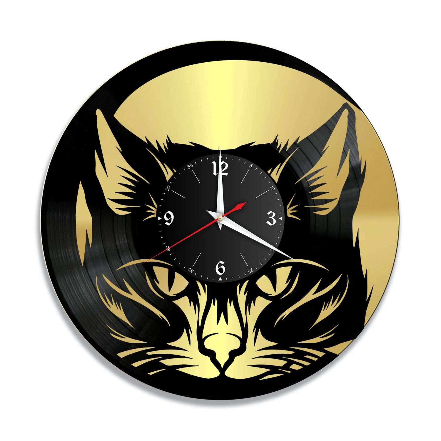 Часы настенные "Коты, золото" из винила, №3 VC-10714-1