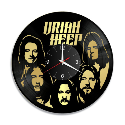Часы настенные "группа Uriah Heep, золото" из винила, №1
