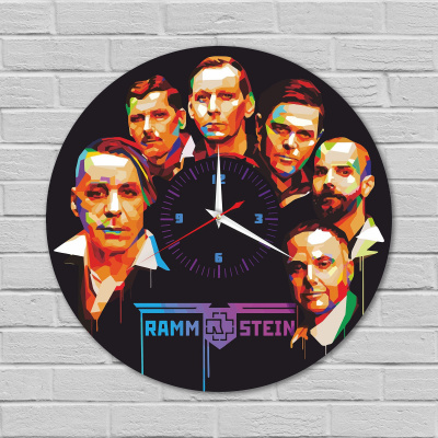 Часы настенные "группа Rammstein" из винила, №1, с принтом