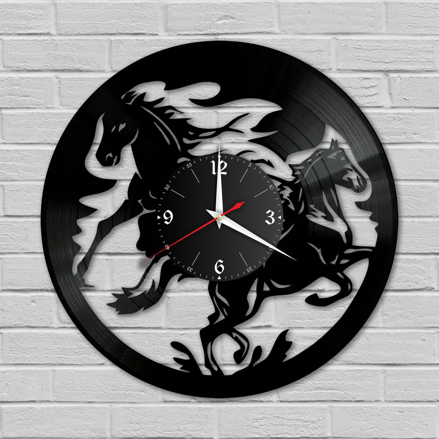 Часы настенные "Лошади" из винила, №1 VC-10718