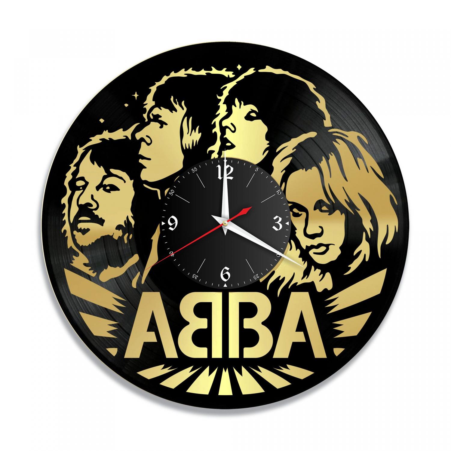 Часы настенные "группа ABBA, золото" из винила, №1 VC-10218-1