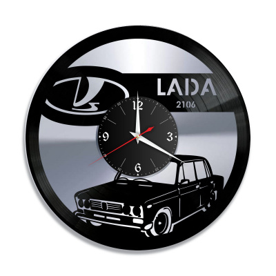 Часы настенные "Lada, серебро" из винила, №1